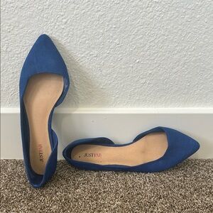 JustFab Women's Royal Blue Pointed Flats